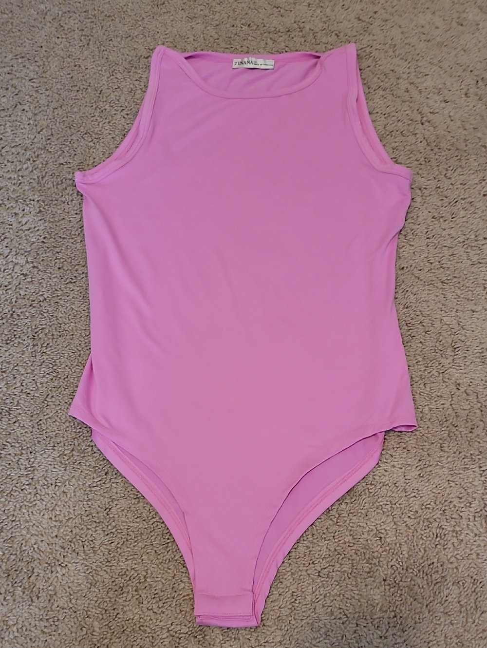 Zenana Bubblegum Pink Sleeveless Bodysuit - Smooth Stretch Finish NWOT